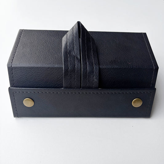 3 in 1 Leather Glasses Box and Protective Eyewear Case
 - Brown & Black